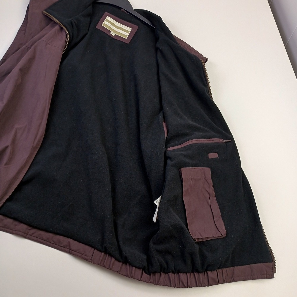 Perry Ellis Mens Large Brown Fleece Lined Full Zip Vest - Picture 7 of 9